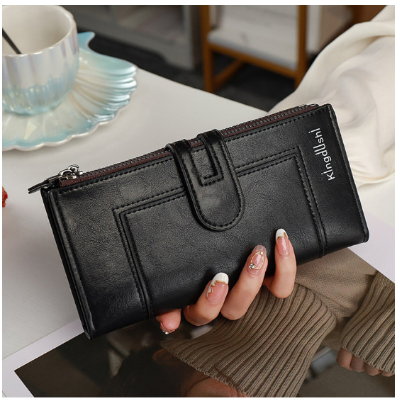 লেডিস লং ওয়ালেট – ডাবল জিপার মাল্টি-কার্ড স্লট স্টাইলিশ ওয়ালেট